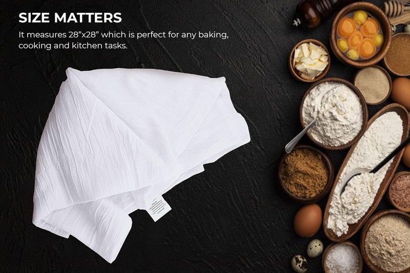 Avalon Kitchen Flour Sack Pack of 15 Size 28x28 Inches-100% Ring Spun Cotton  Highly Absorbent Dish Towels for Drying Dishes  Durable Tea Towels for Kitchen  Multipurpose Flour Sack - Image 2